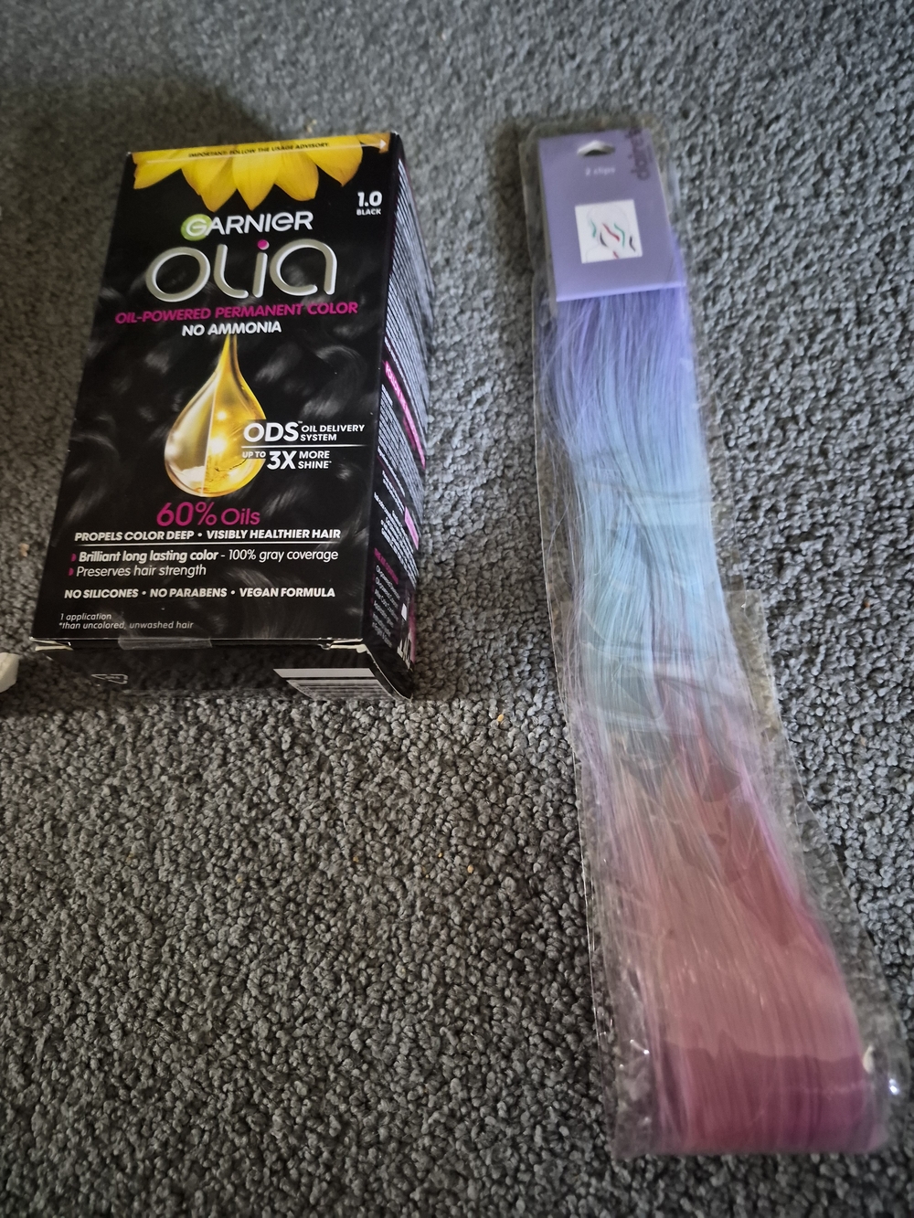 Garnier Black Hair Color And Claire's Hair Clips